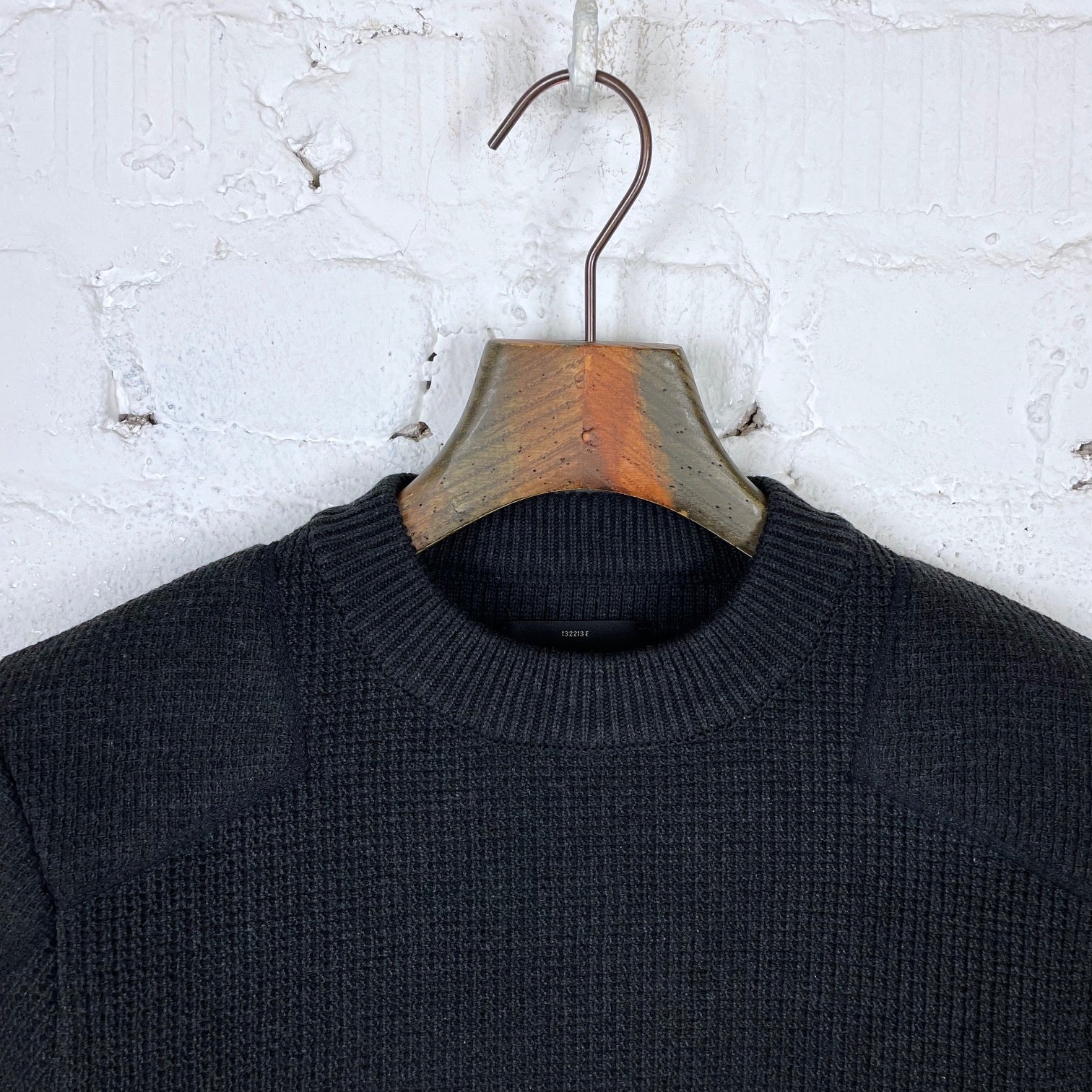 addict clothes | acv-kn01 padded waffle cotton knit black - Image 3
