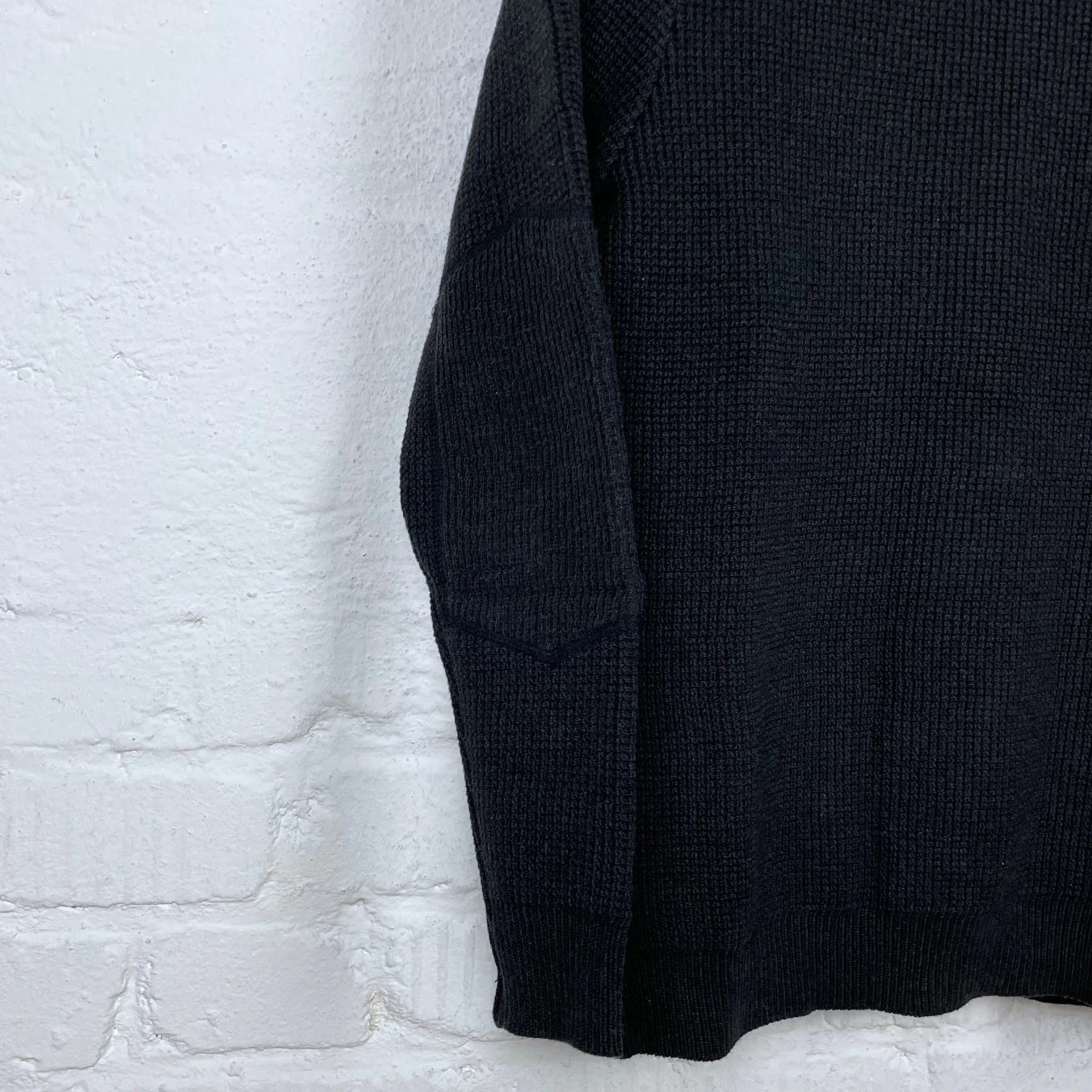 addict clothes | acv-kn01 padded waffle cotton knit black - Image 4