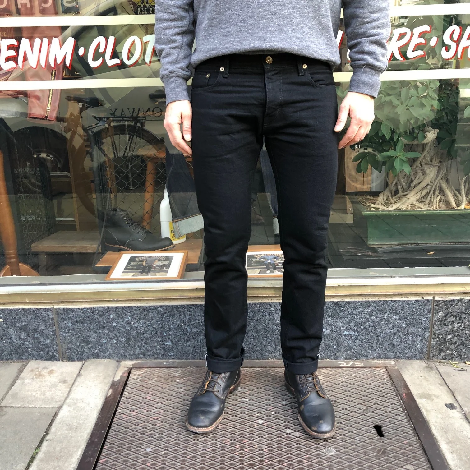 addict clothes | acv-p01 tapered denim black - Image 3