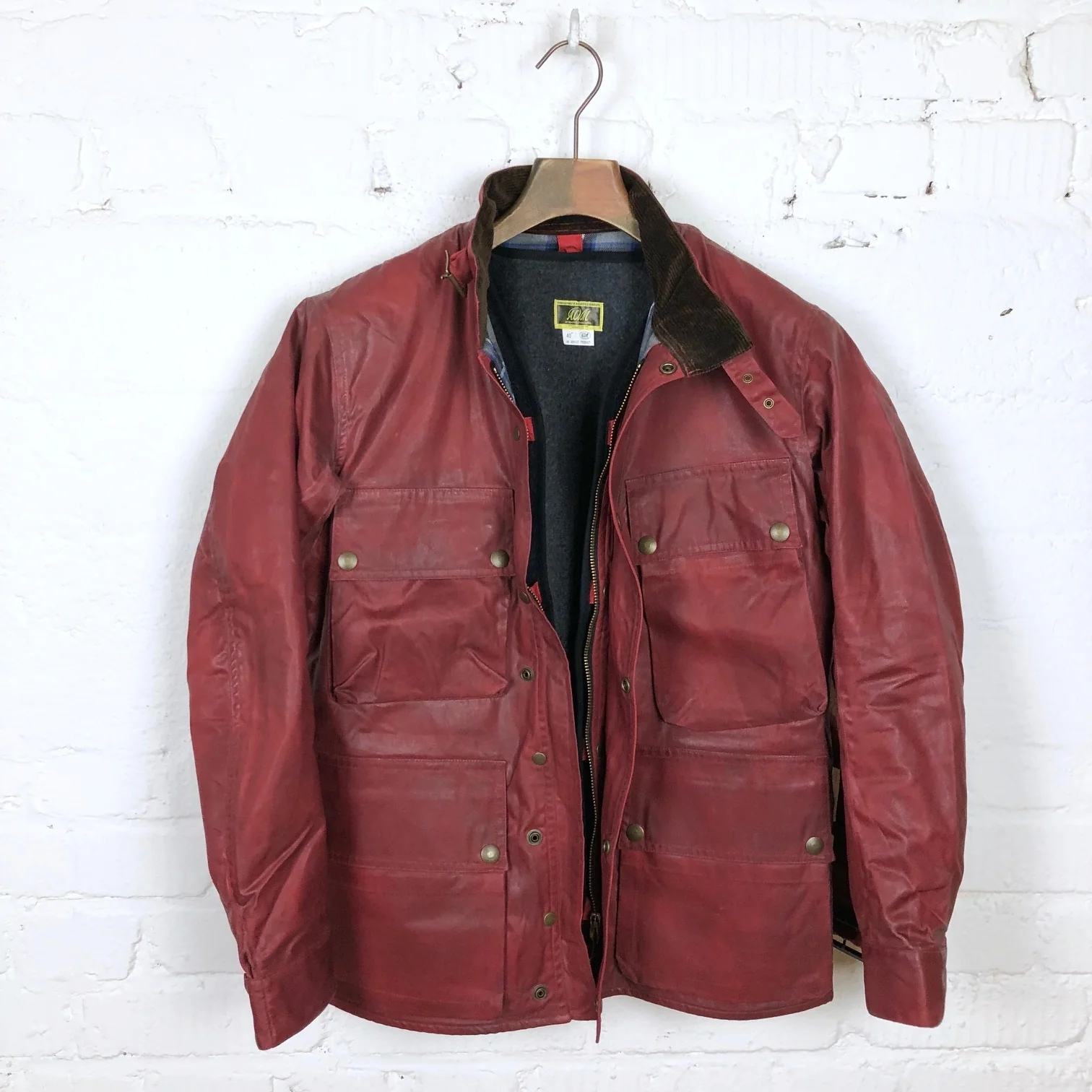 addict clothes | acv-wx02-19a waxed bmc jacket red - Image 6