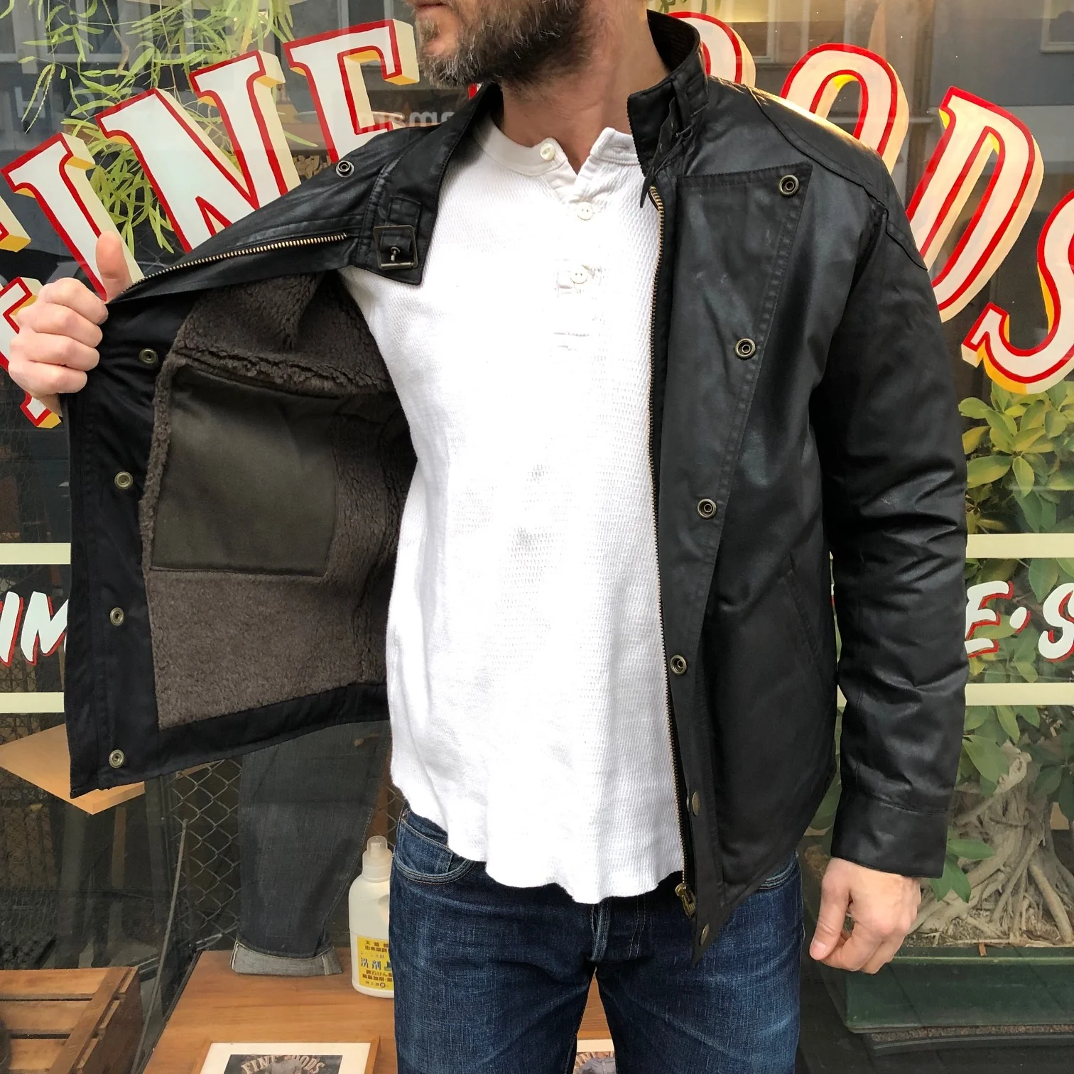 addict clothes | acv-wx04 waxed cotton ulster jacket - Image 4
