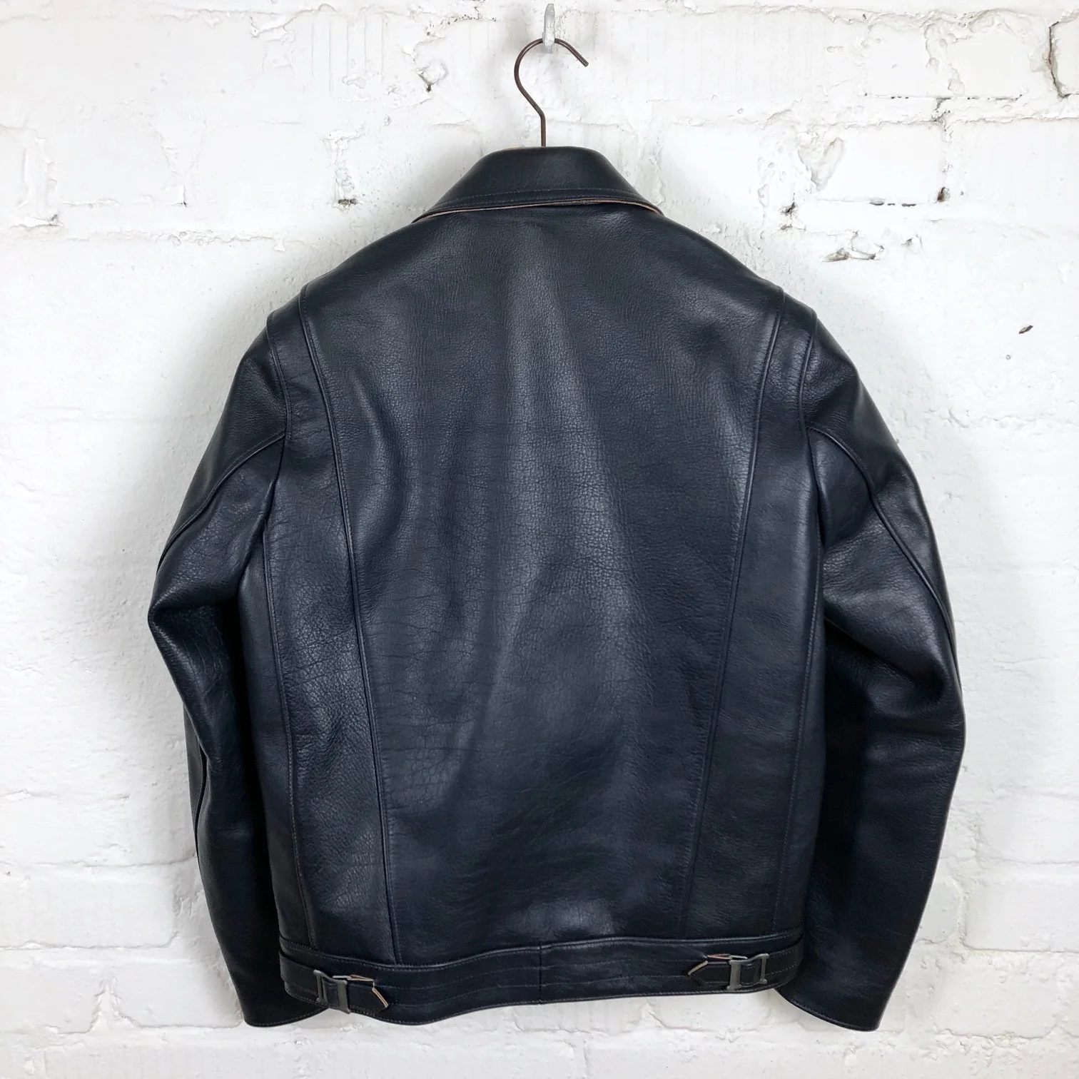 addict clothes for stuf|f | ad-03 navy kip leather british asymmetry jacket - Image 5