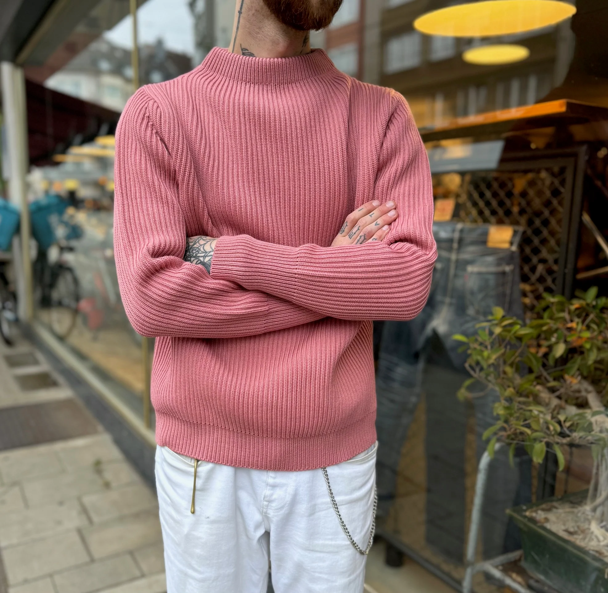 andersen-andersen | navy crewneck sweater lyserod - Image 3