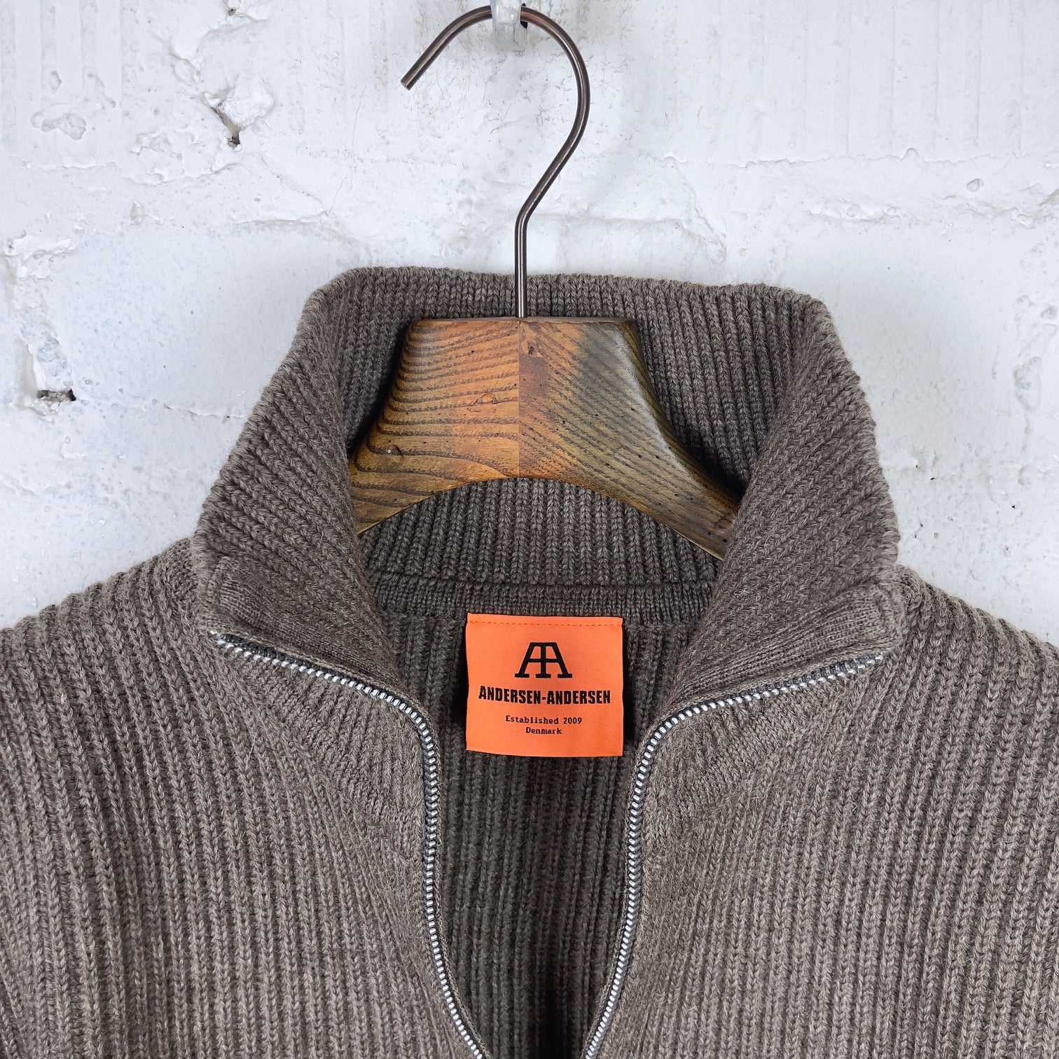 andersen-andersen | navy full-zip pockets natural taupe - Image 6