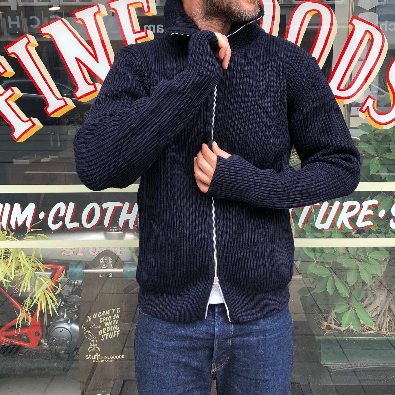 andersen-andersen | navy full-zip pockets navy blue - Image 3