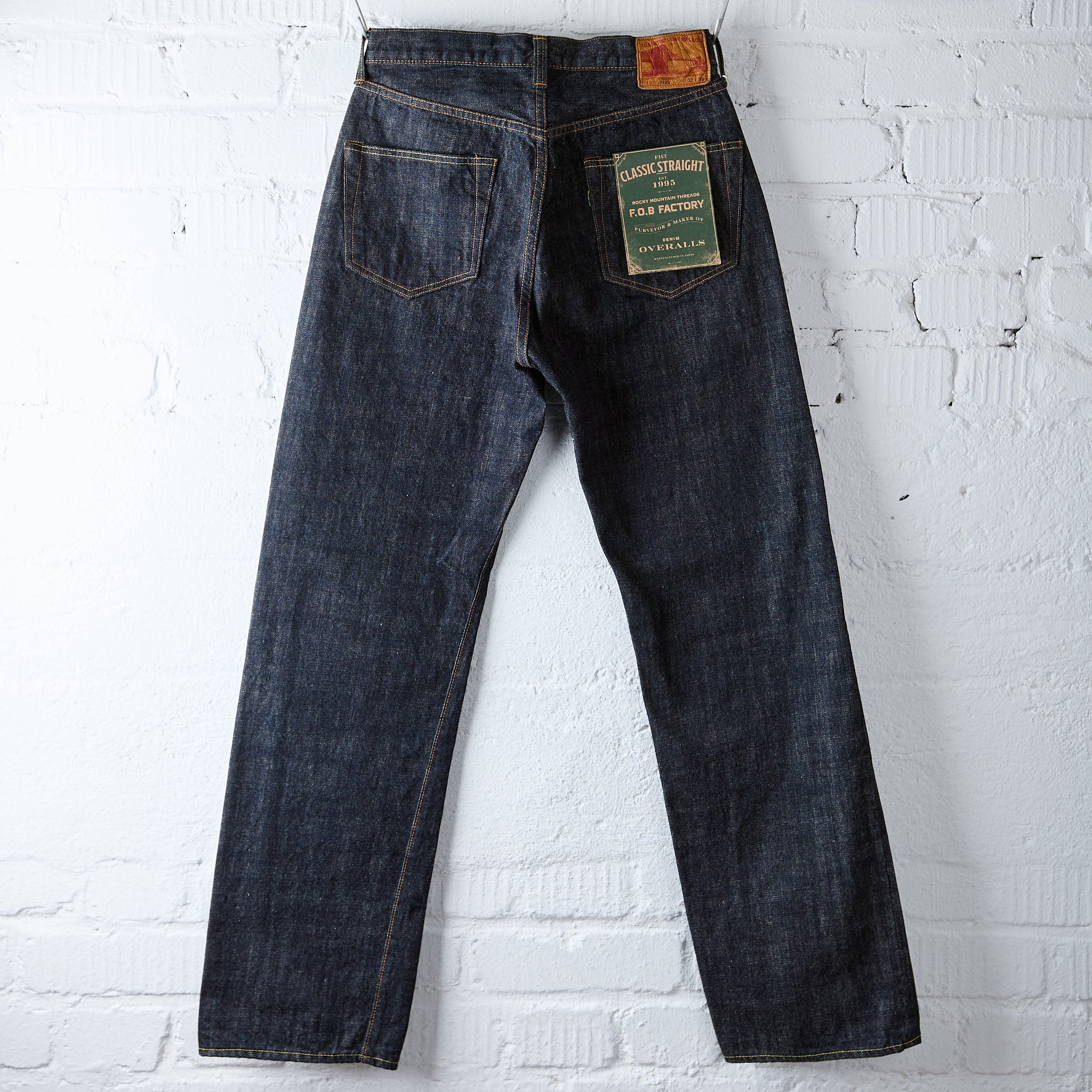 fob factory | f143 14oz selvedge straight 5p rinsed - indigo - Image 3