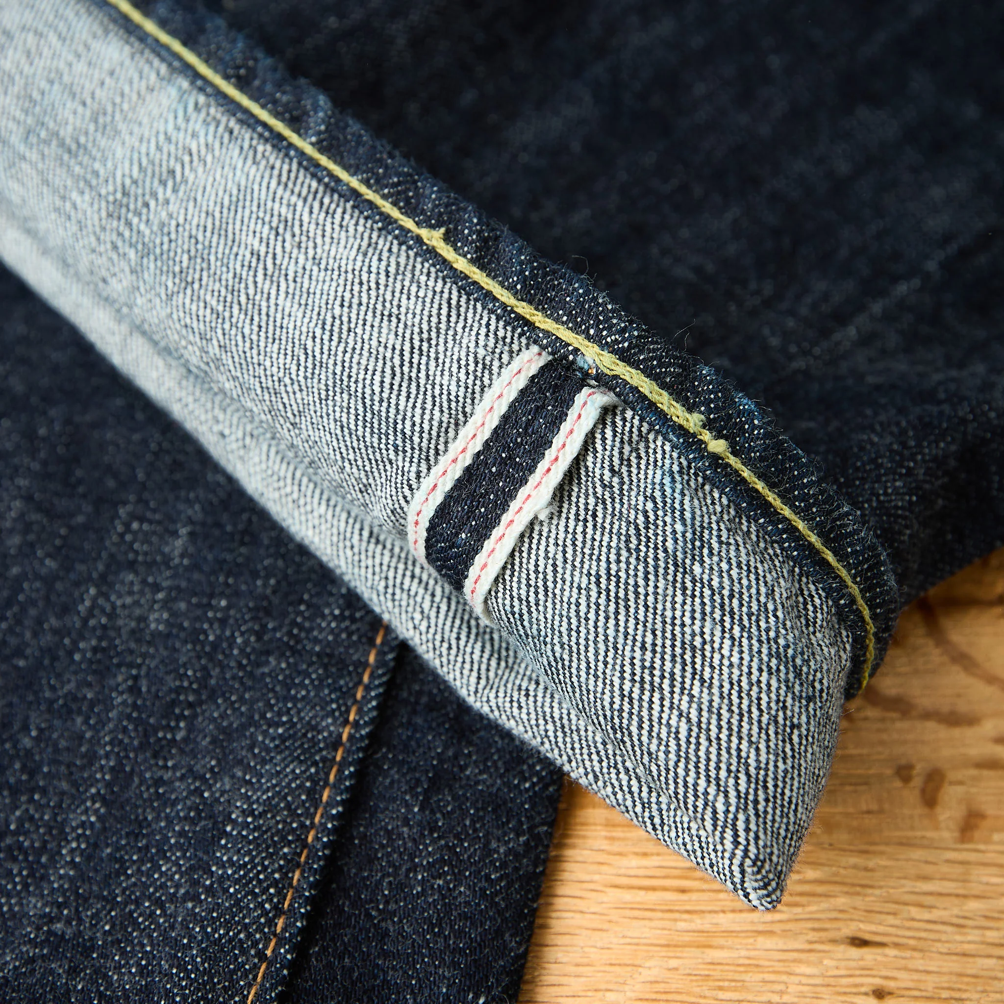 fob factory | f143 14oz selvedge straight 5p rinsed - indigo - Image 7