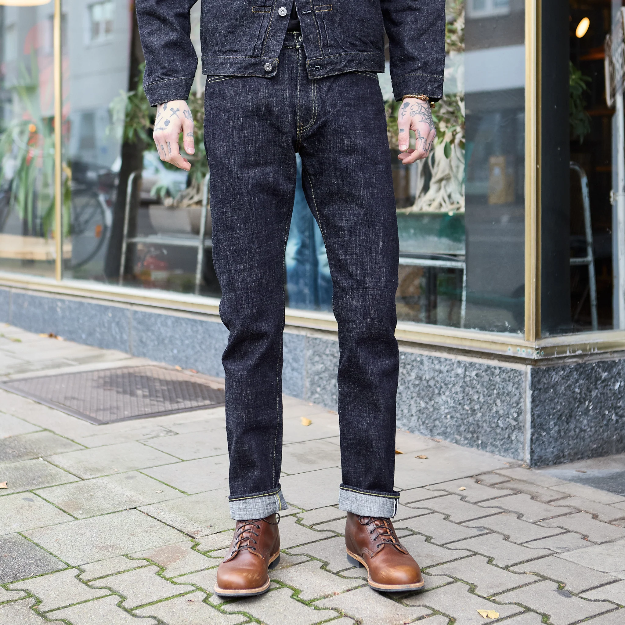 fob factory | f151-23 14.75oz slim straight jeans - indigo - Image 3