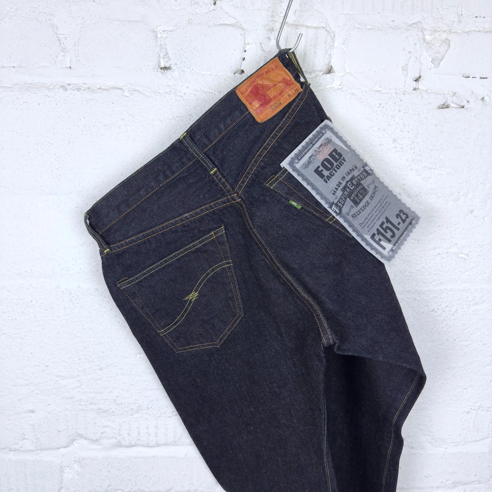 fob factory | f151-23 14.75oz slim straight jeans - indigo - Image 5