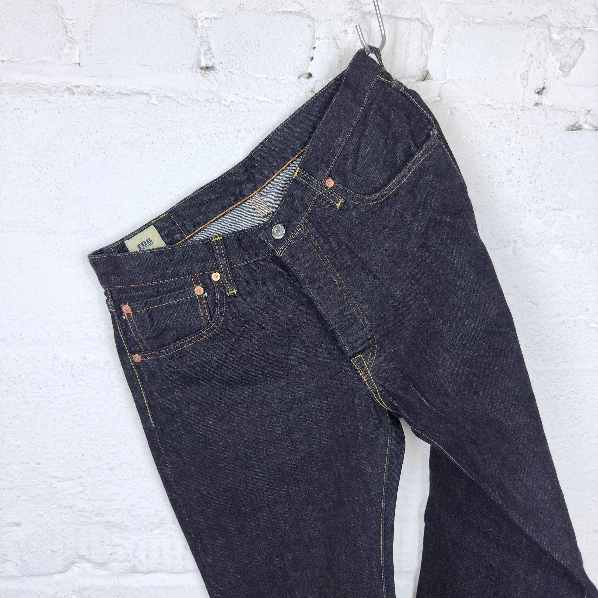 fob factory | f151-23 14.75oz slim straight jeans - indigo - Image 6