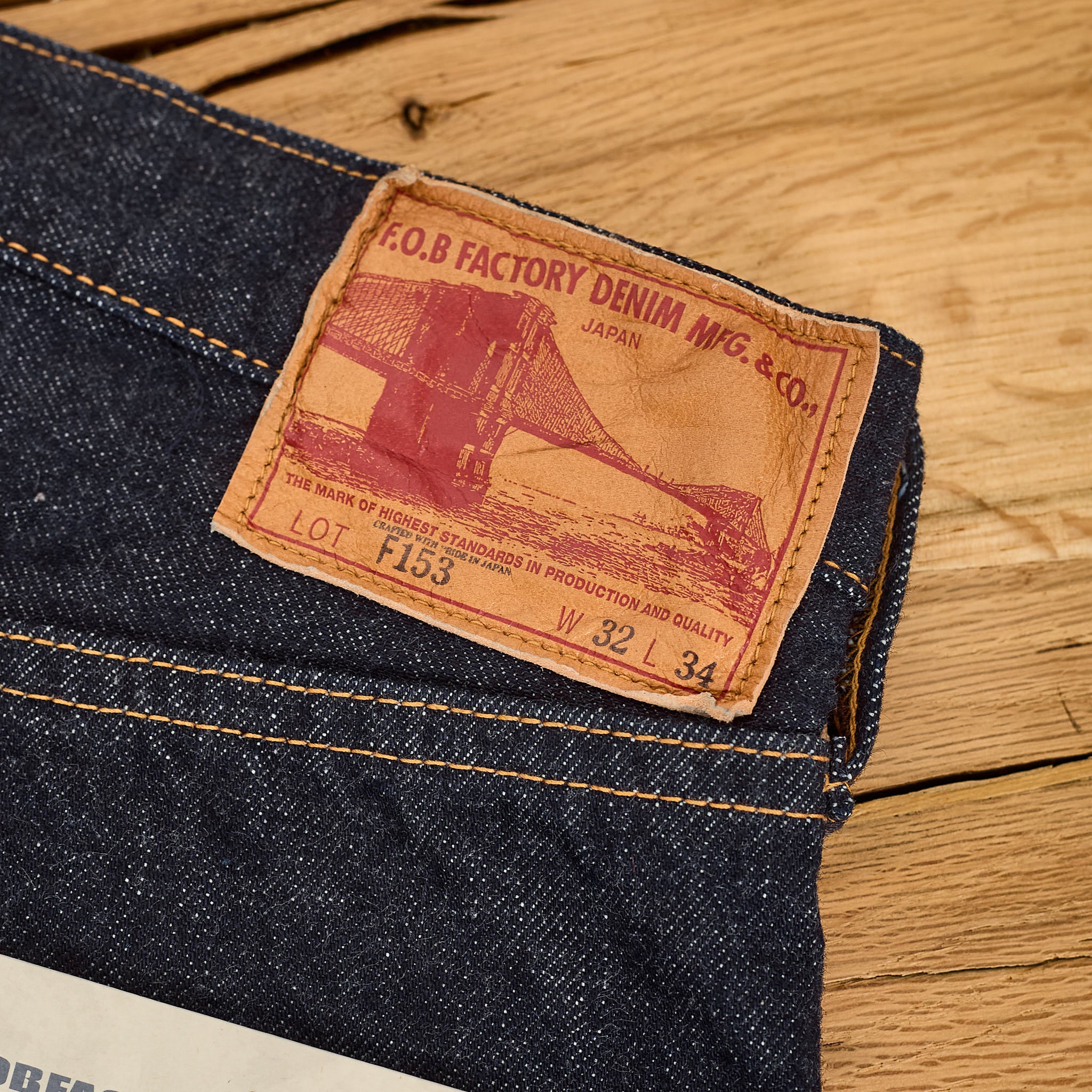 fob factory | f153 14.75oz selvedge denim tapered - indigo - Image 5