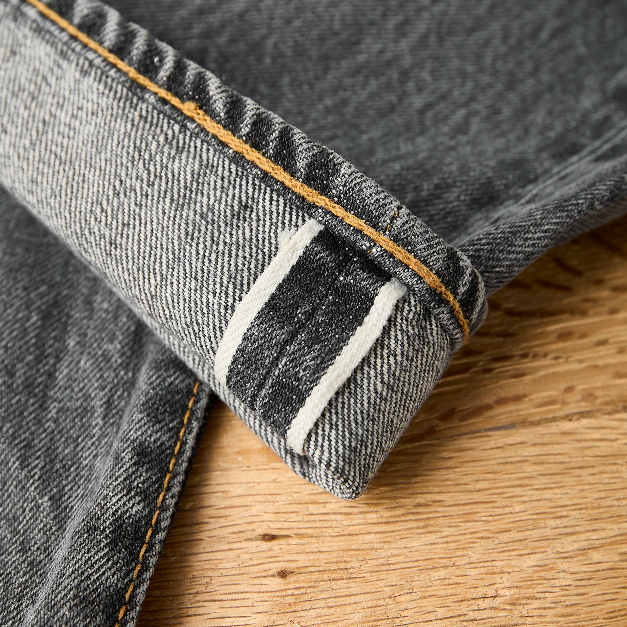 fob factory | f160 66 selvedge denim 5p used wash  - black - Image 7