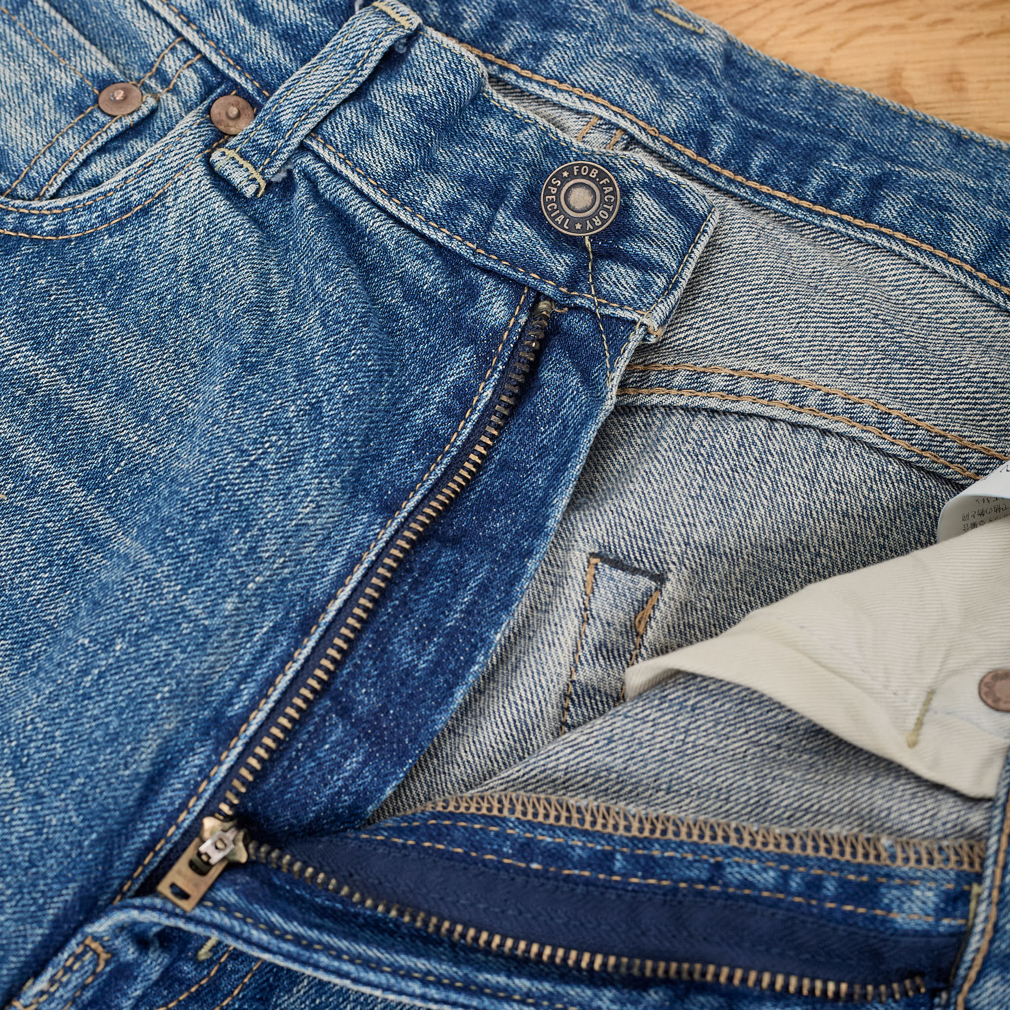 fob factory | f160 66 selvedge denim 5p used wash  - indigo - Image 5
