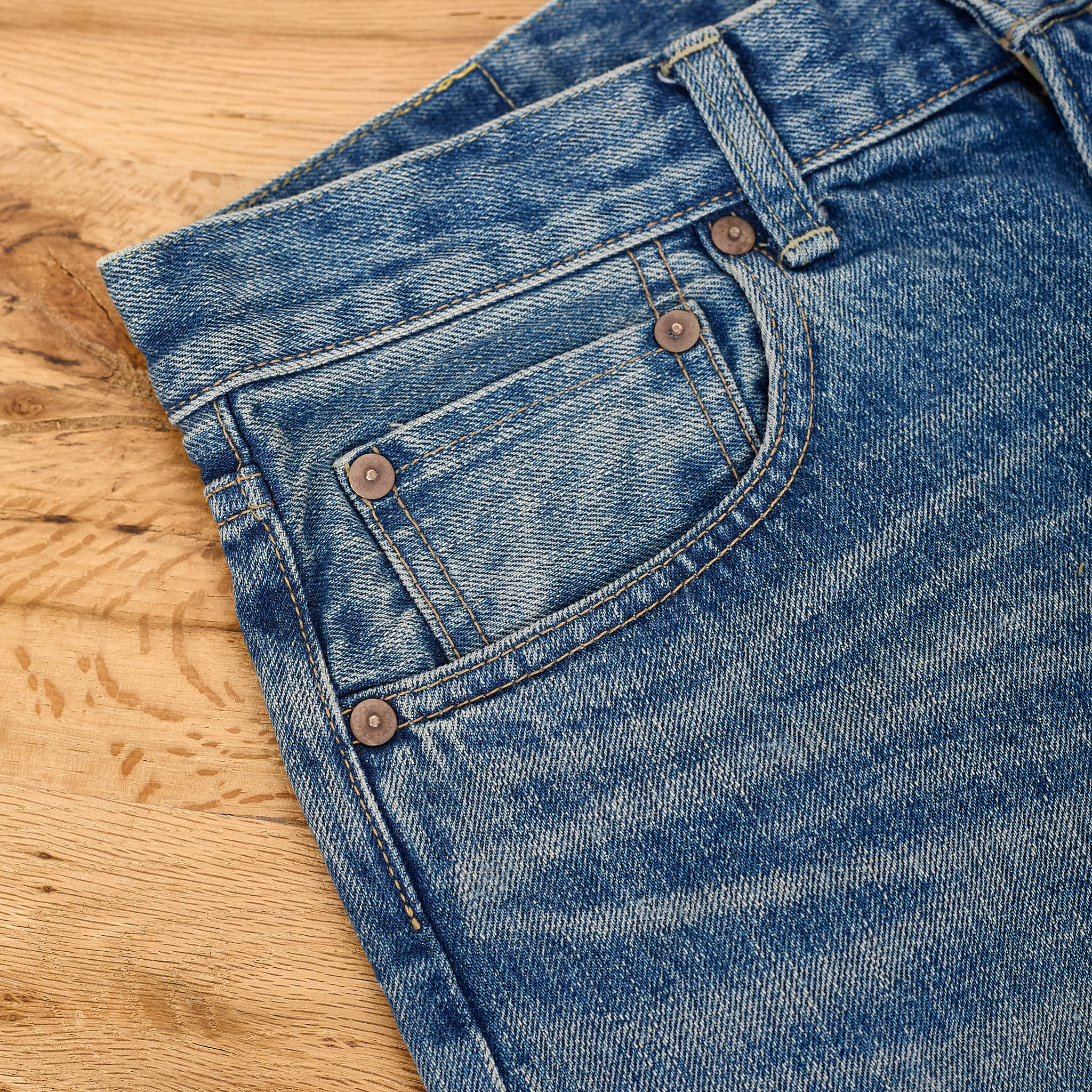 fob factory | f160 66 selvedge denim 5p used wash  - indigo - Image 6
