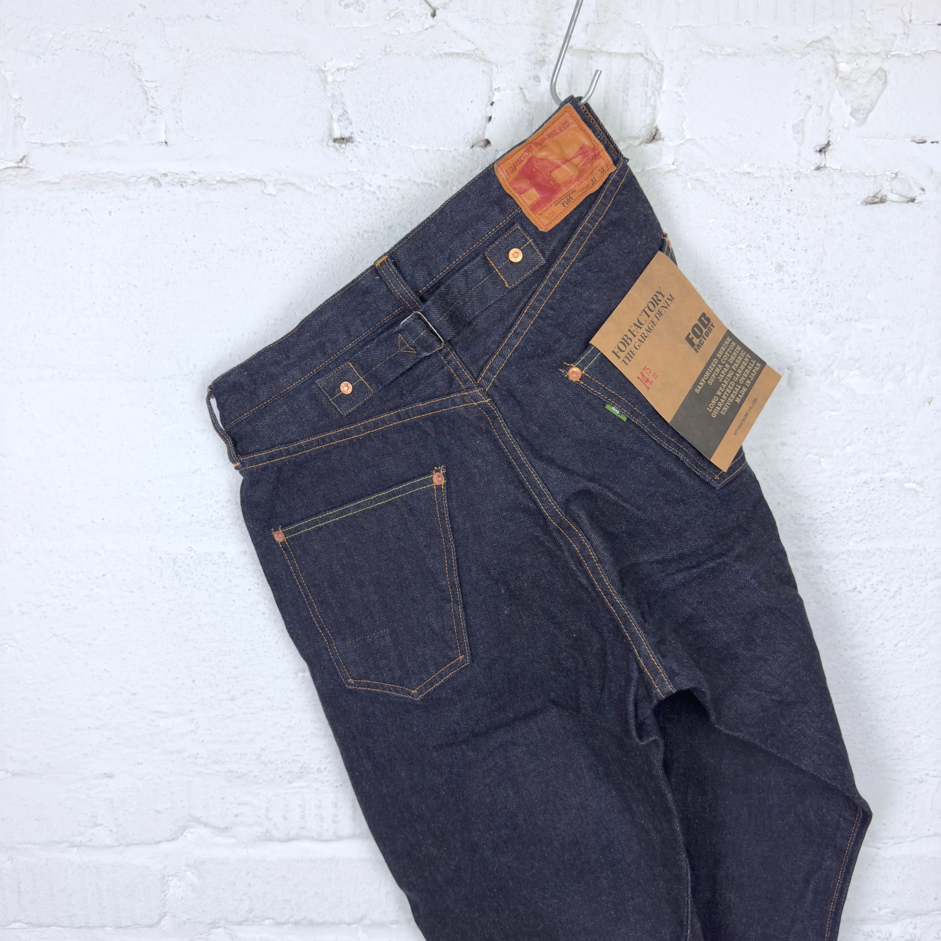 fob factory | f165 selvedge garage denim 5p rinsed  - indigo - Image 6
