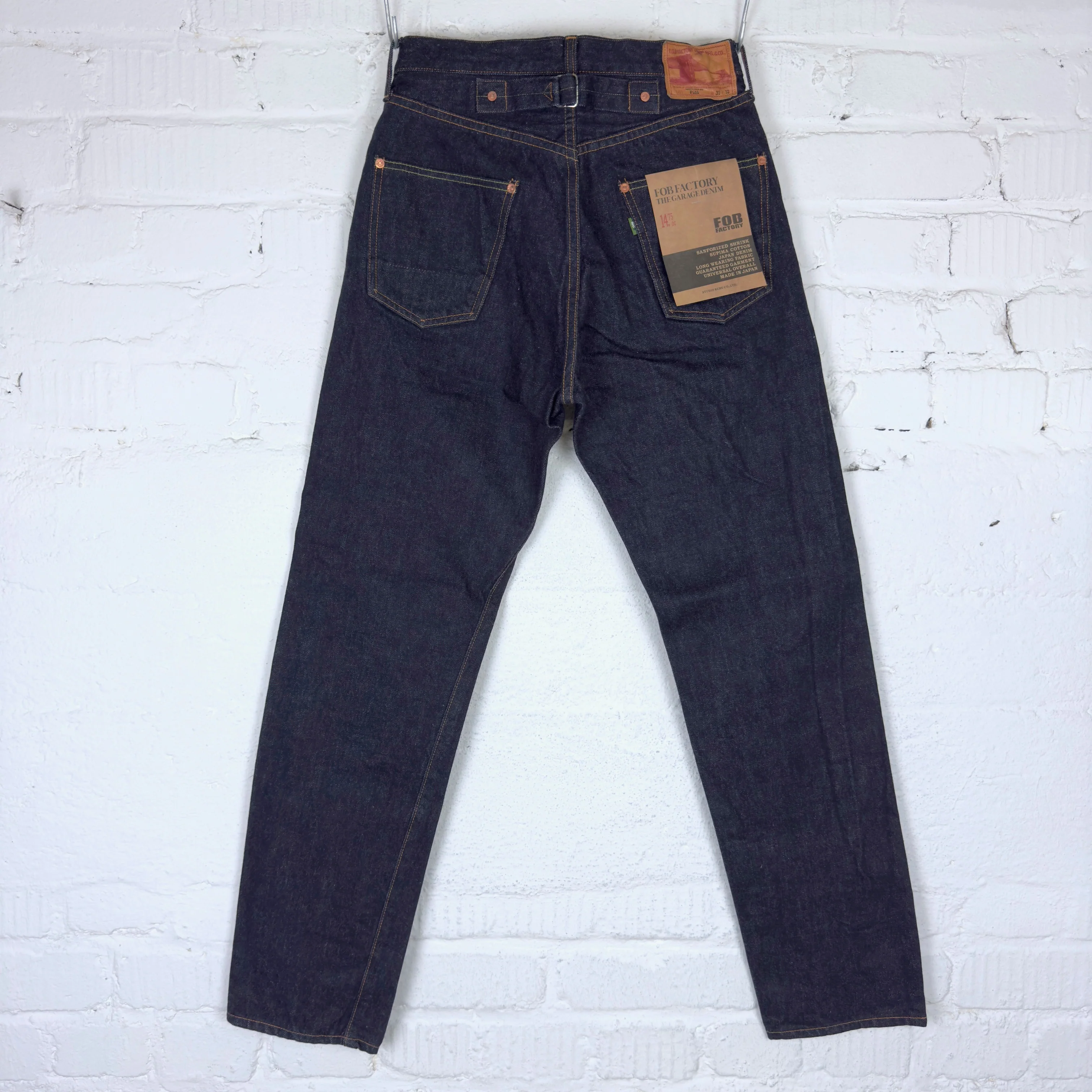 fob factory | f165 selvedge garage denim 5p rinsed  - indigo - Image 8