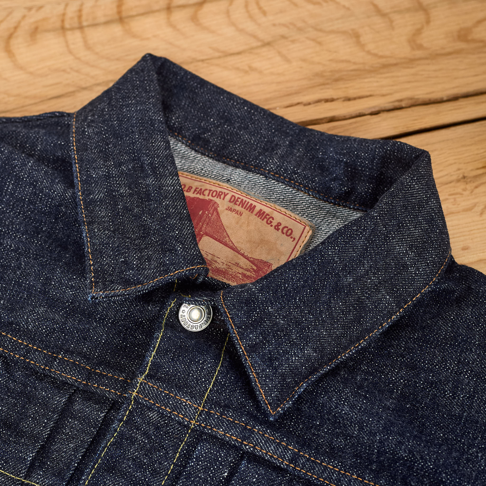 fob factory | f2400 g3 type 1 selvedge denim jacket rinsed - indigo - Image 4