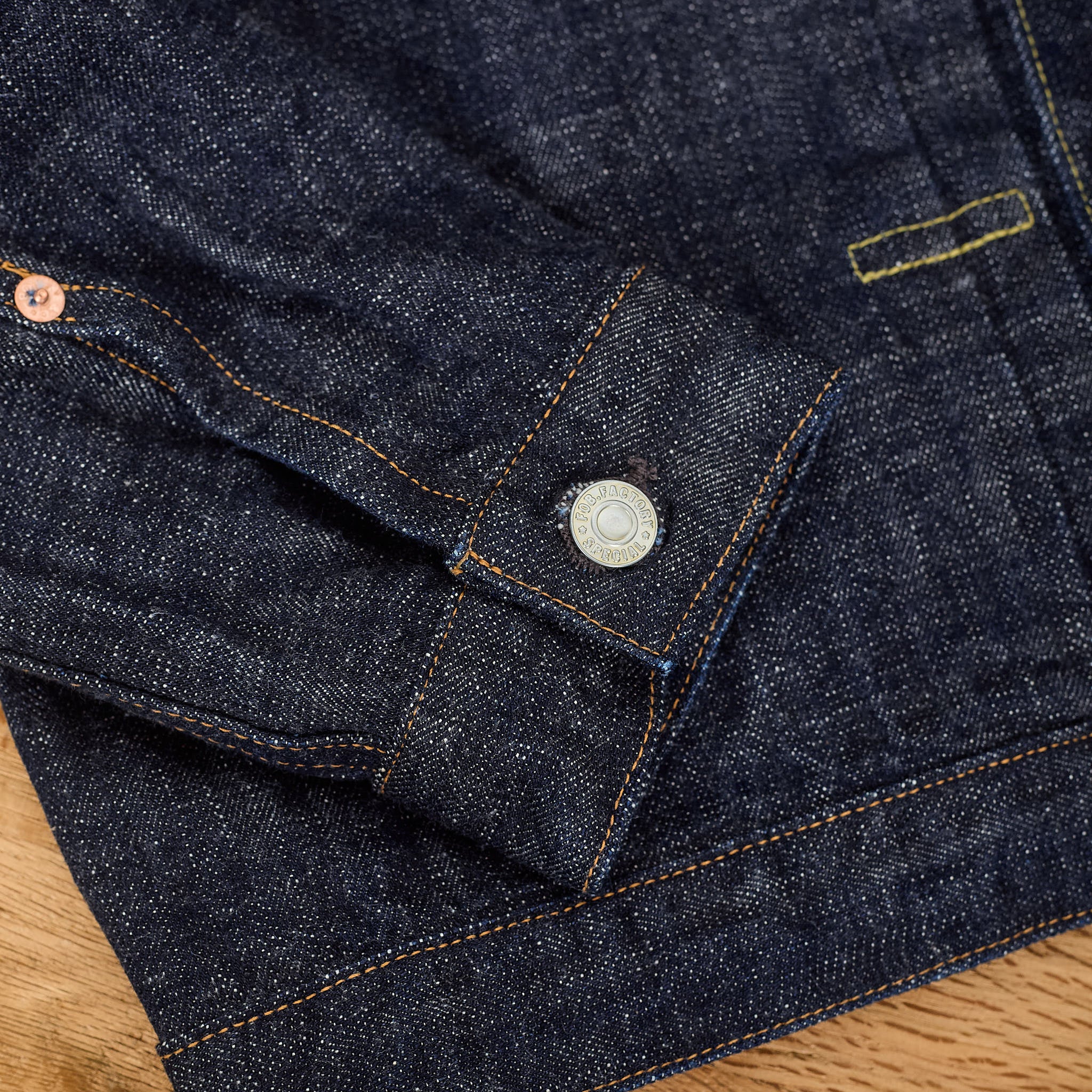 fob factory | f2400 g3 type 1 selvedge denim jacket rinsed - indigo - Image 5