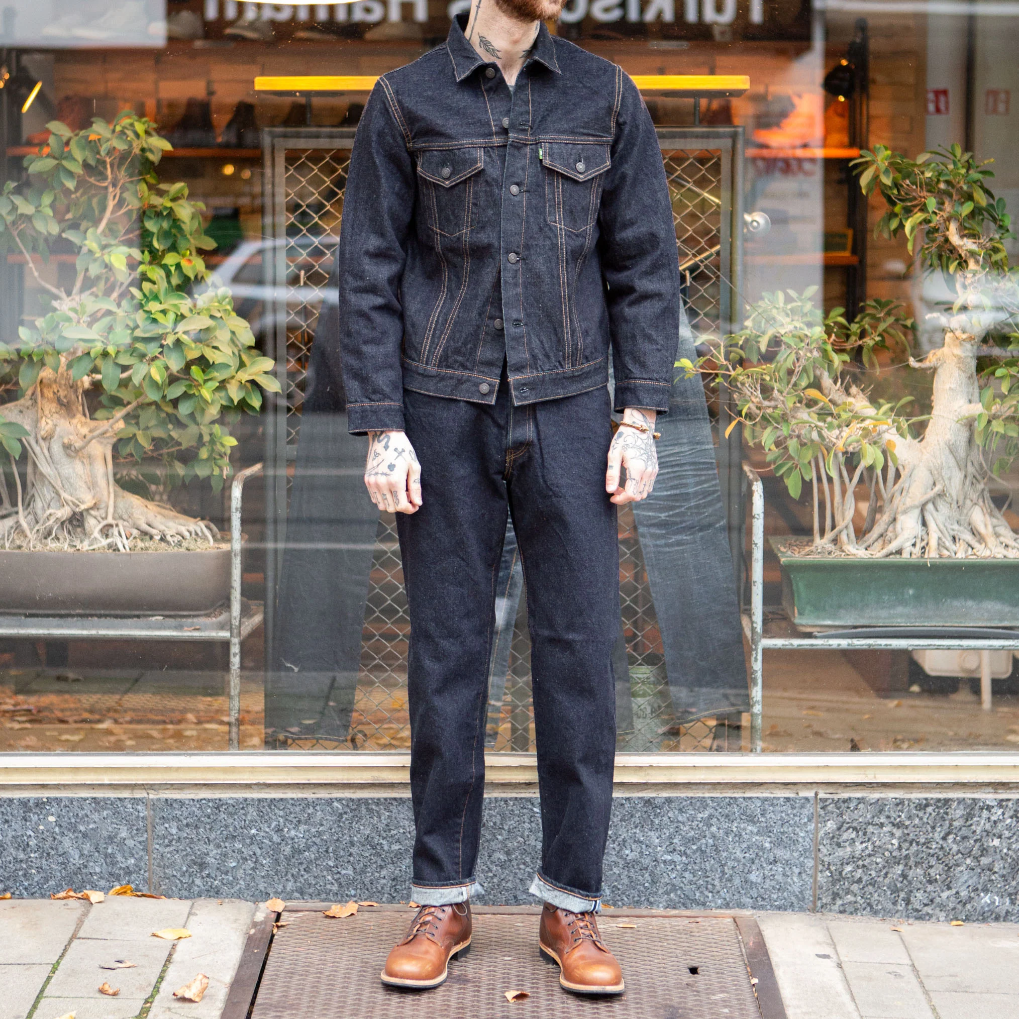 fob factory | f2444 type 3 selvedge denim jacket rinsed - indigo - Image 3