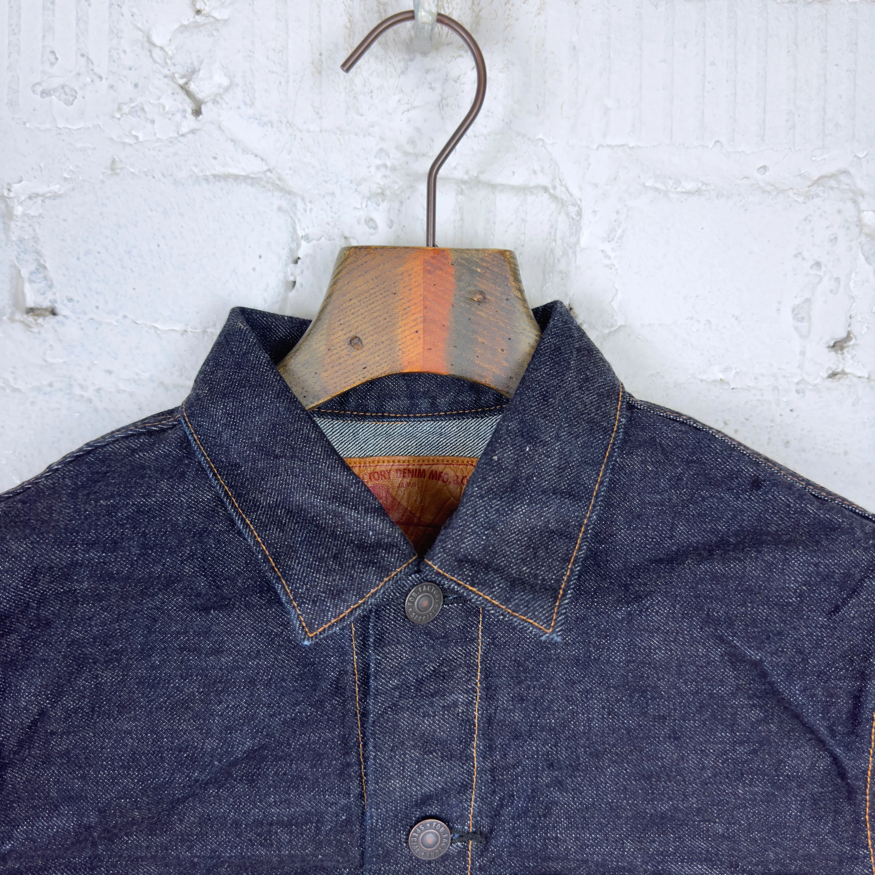 fob factory | f2444 type 3 selvedge denim jacket rinsed - indigo - Image 4