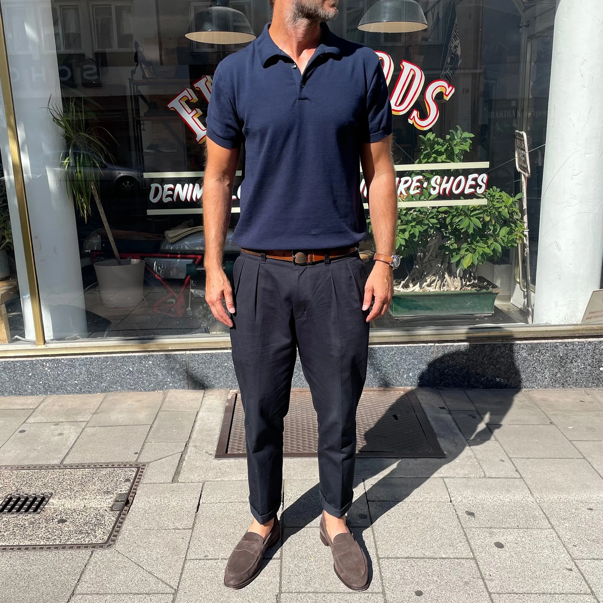 mooncastle | ic2 ice cotton polo shirt navy - Image 3
