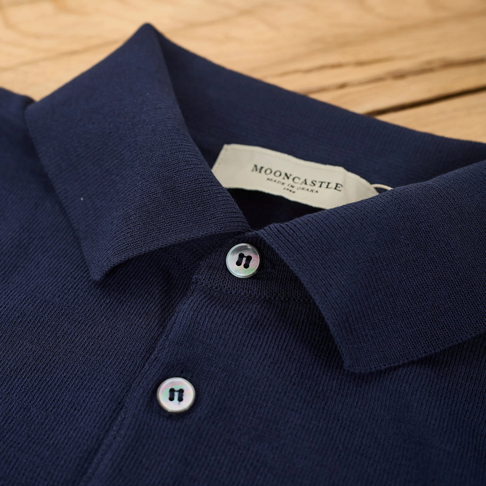 mooncastle | ic2 ice cotton polo shirt navy - Image 6