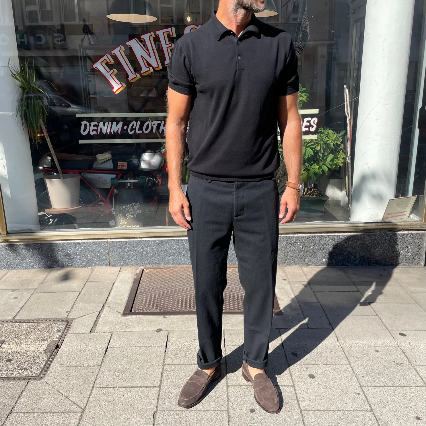 mooncastle | ic2 ice cotton polo shirt black - Image 3