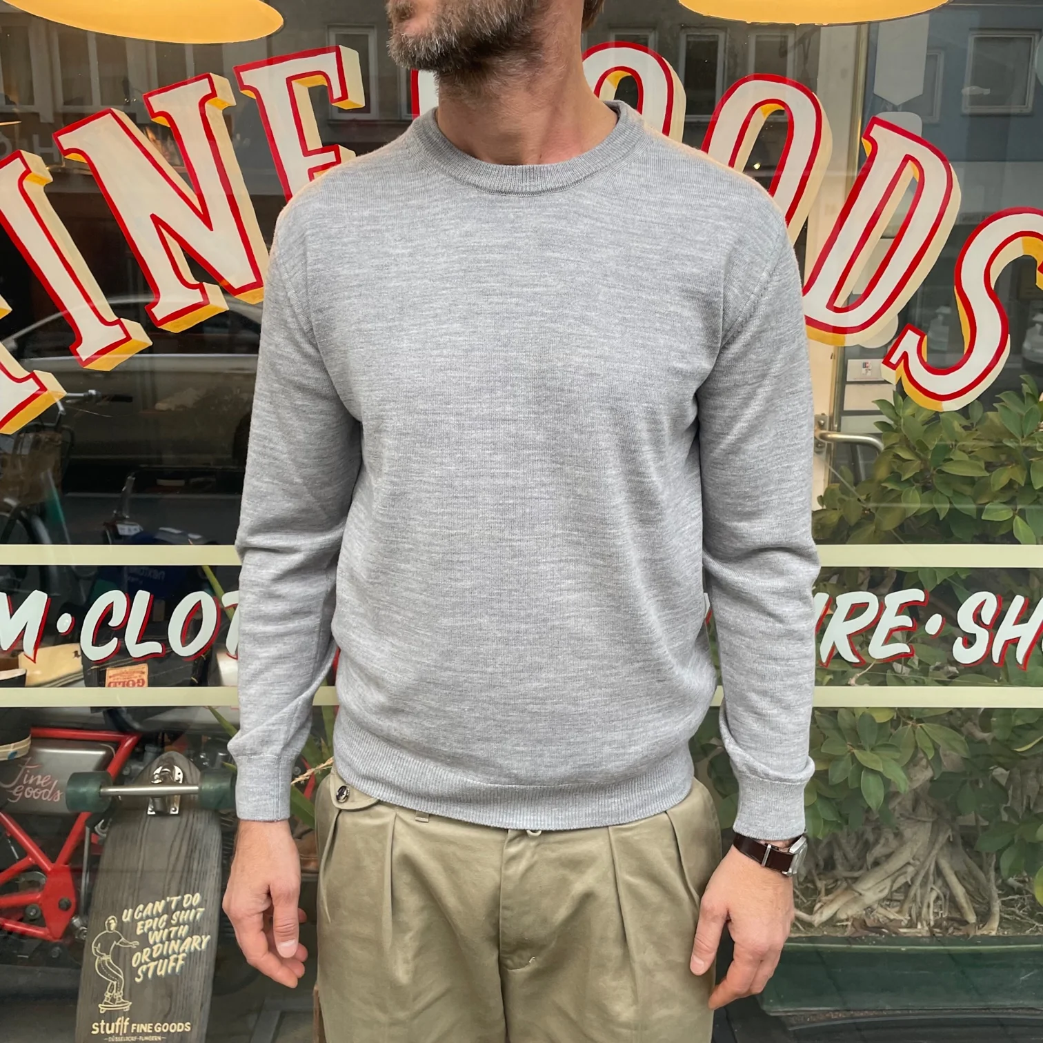 mooncastle | mc2 wool crew neck knit grey - Image 3