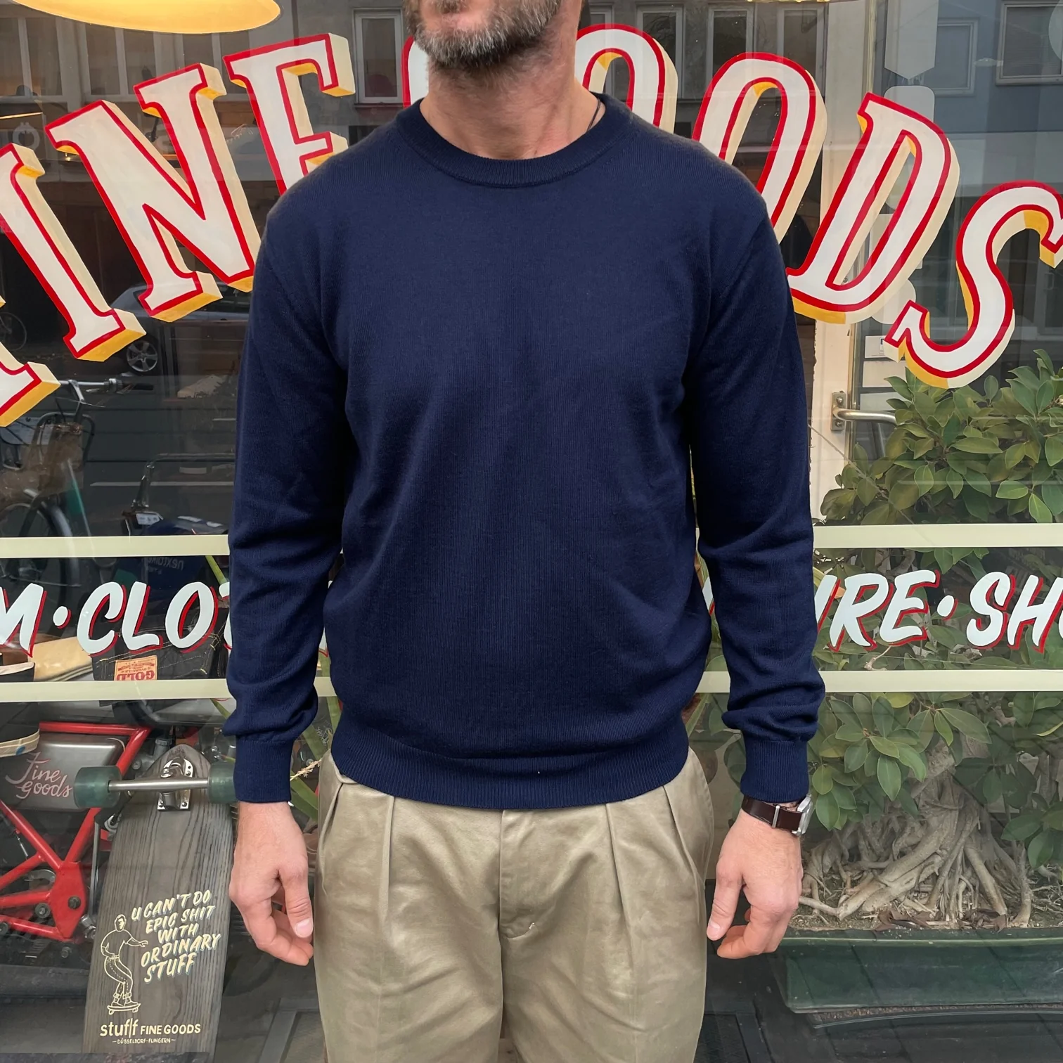mooncastle | mc2 wool crew neck knit navy - Image 3