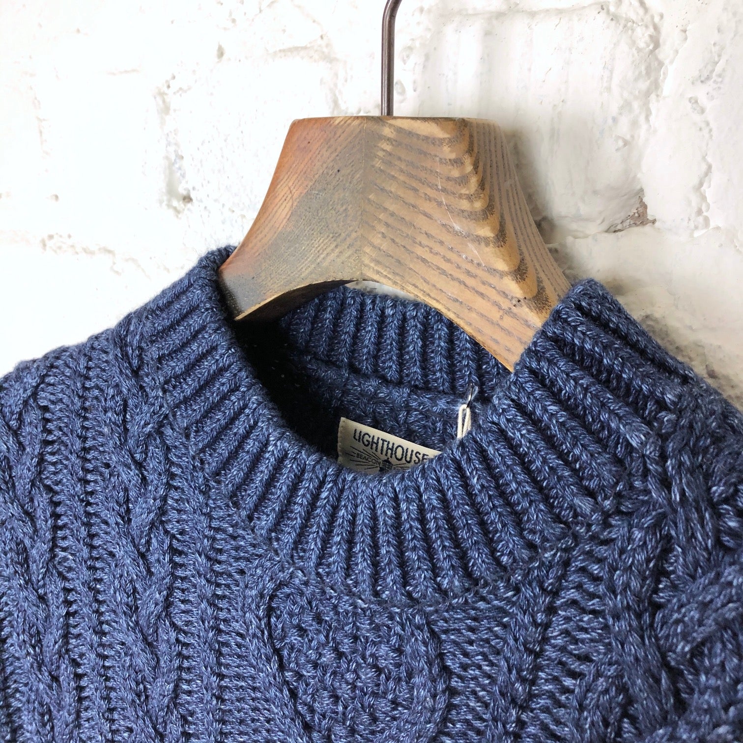 the real mccoy's | indigo aran crewneck sweater - Image 4