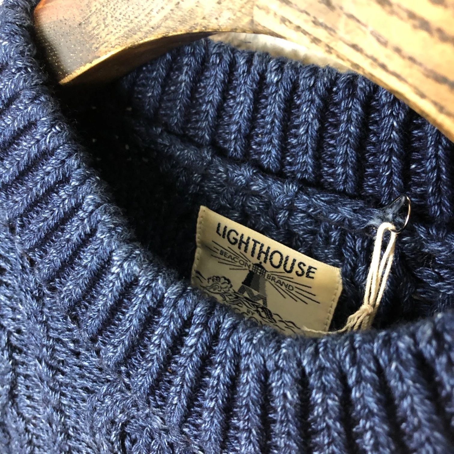 the real mccoy's | indigo aran crewneck sweater - Image 5