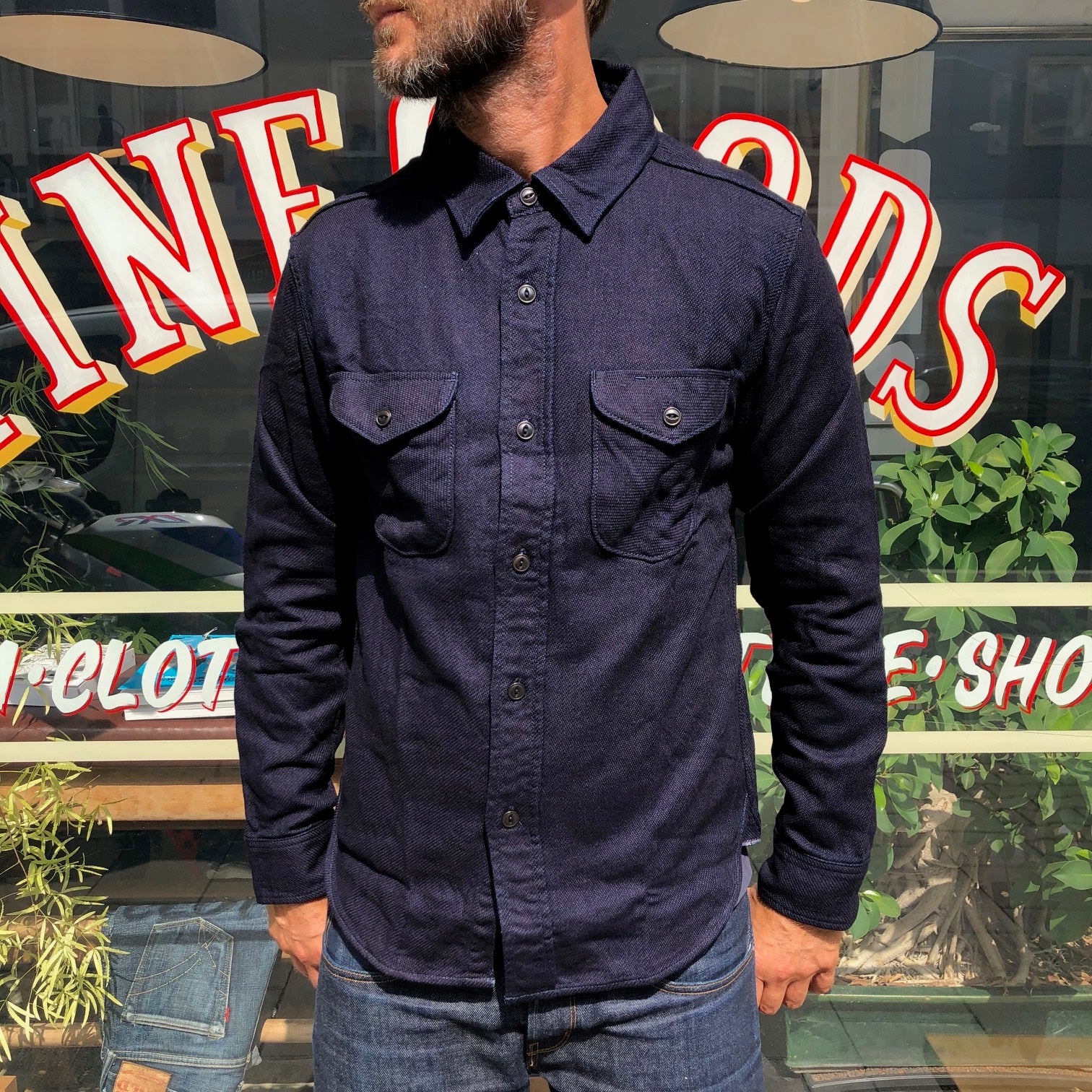 ues | indigo heavy flannel shirt - Image 3