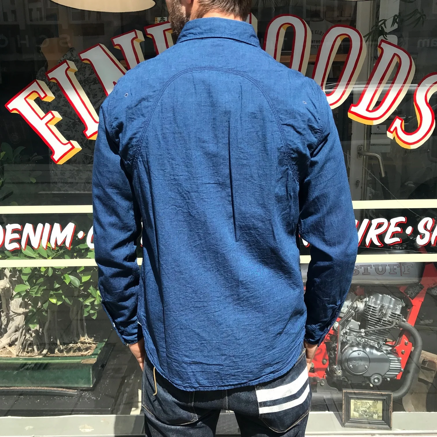 ues | indigo triple stitch work shirt - Image 3